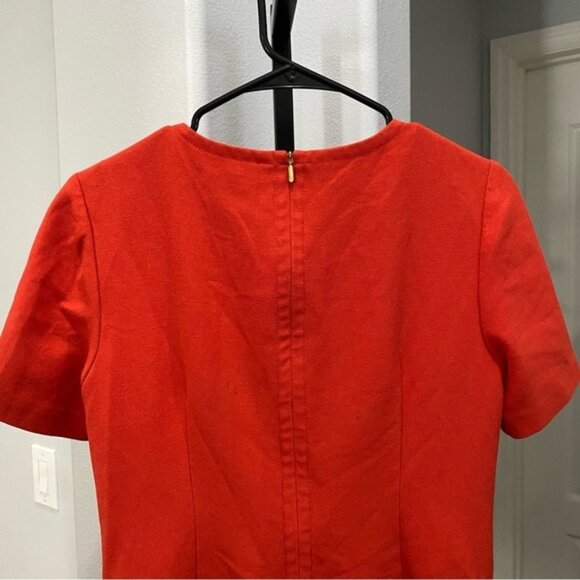 Trina Turk Dress Size 4 Red Caicos Shift Mini Mod 60s Style Pocket Front - Picture 5 of 12
